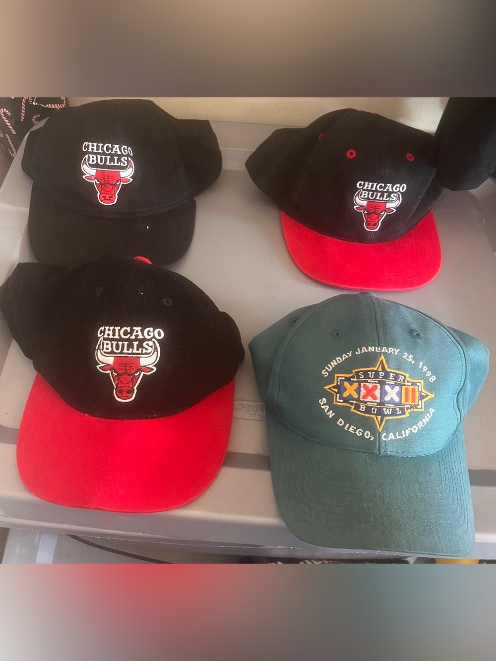 youth 4 vintage boys snapback hat bundle 90s chicago bulls mj era logo athletic